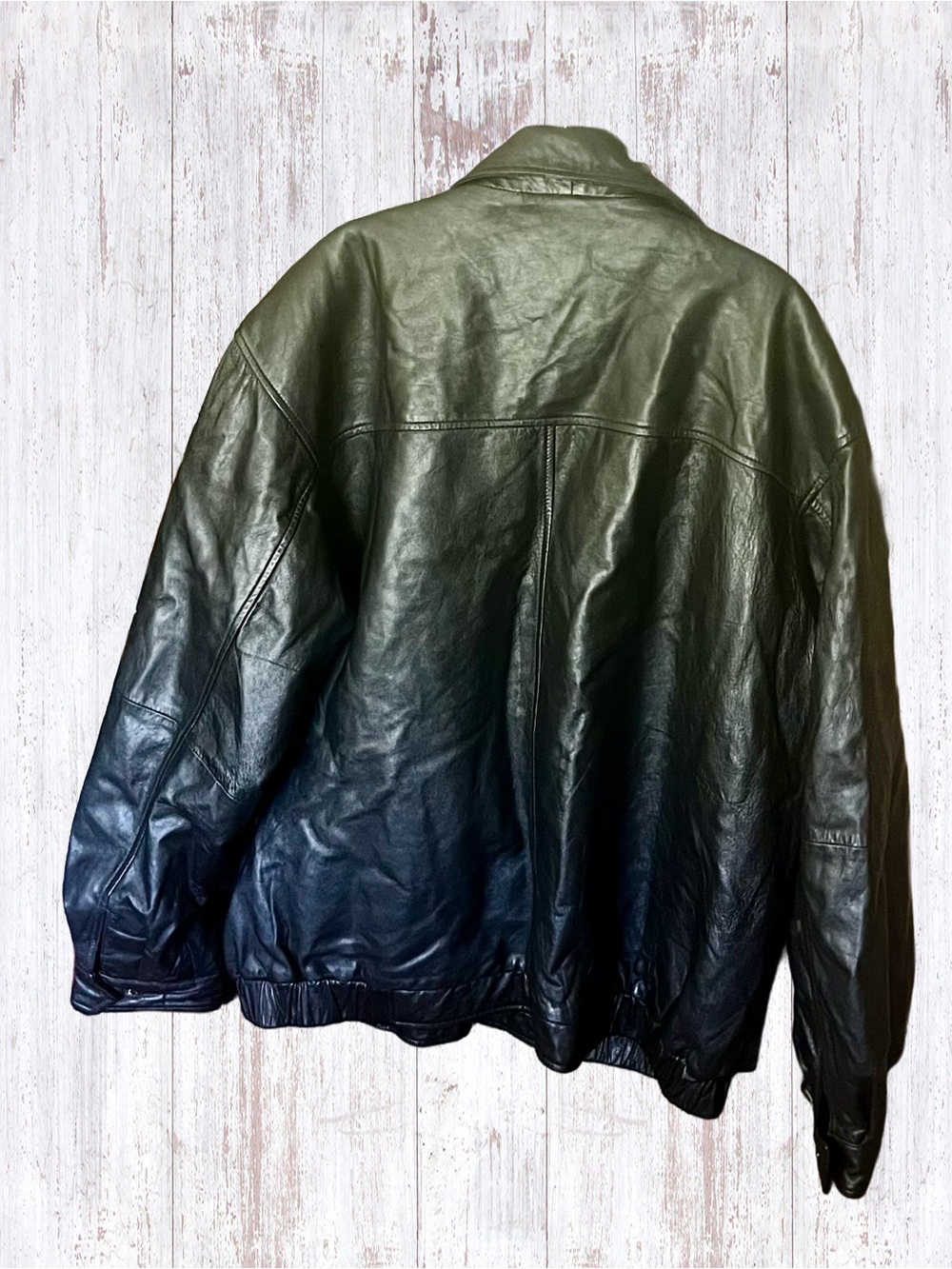 Boston Outfitters Black Leather Bomber Jacket XXL - Picture 5 of 14